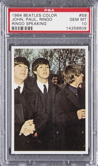 1964 "Beatles Color" #59 "John, Paul, Ringo, Ringo Speaking" - PSA GEM MT 10